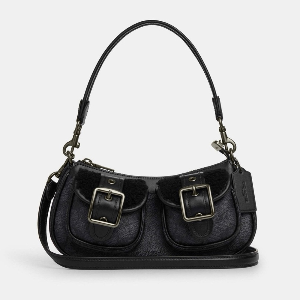NWT Coach CY658 Ashton Baguette Bag In Signature Canvas